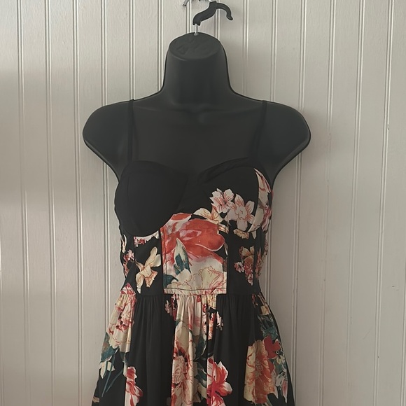 Band of Gypsies Floral Babydoll Summer Mini Dress sz M - Picture 5 of 13